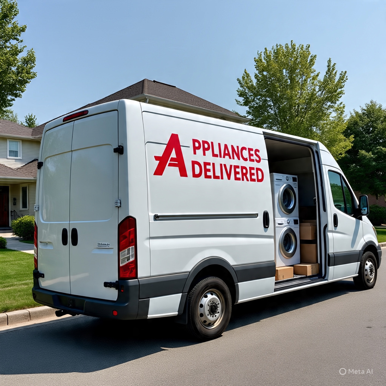 Appliance delivery service van in Dubai
